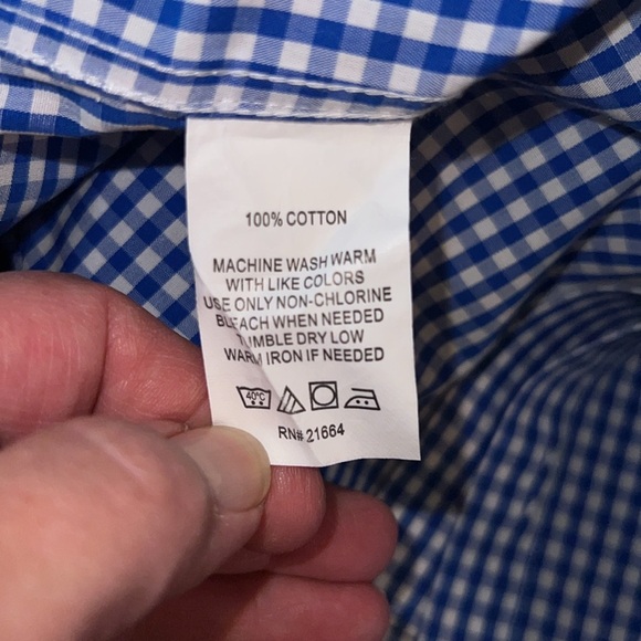 NWT The Tie Bar Blue Gingham Dress Shirt - Picture 6 of 6